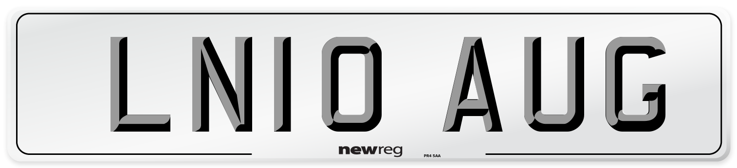 LN10 AUG Number Plate from New Reg